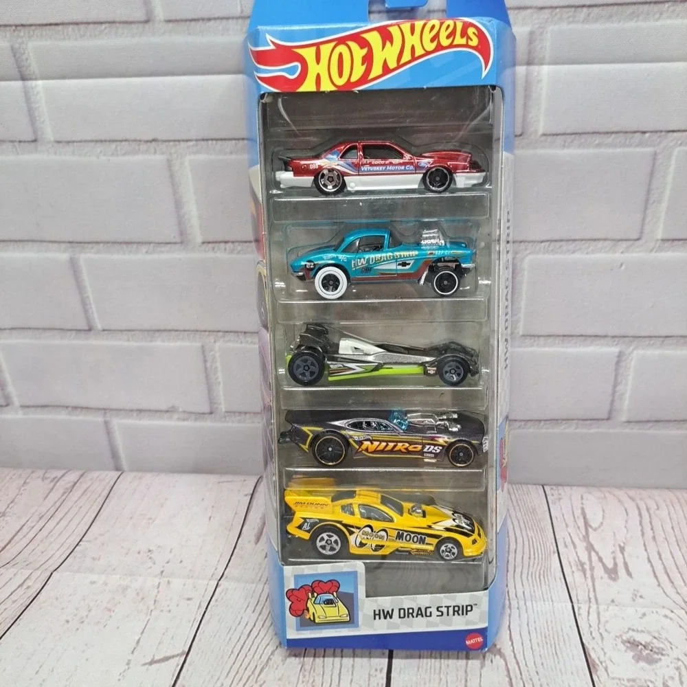 2024 Hot Wheels 5 Pack HW Drag Strip  '88 T-Bird, '62 vette, Moon Dragster Musta